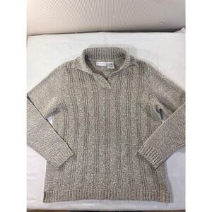 White Stag Ladies Extra Large 1618‎ Textured Knit Sweater Beige Long Sleeve